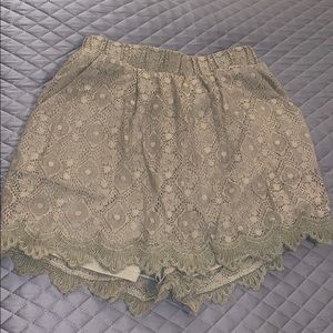 Brown lace shorts